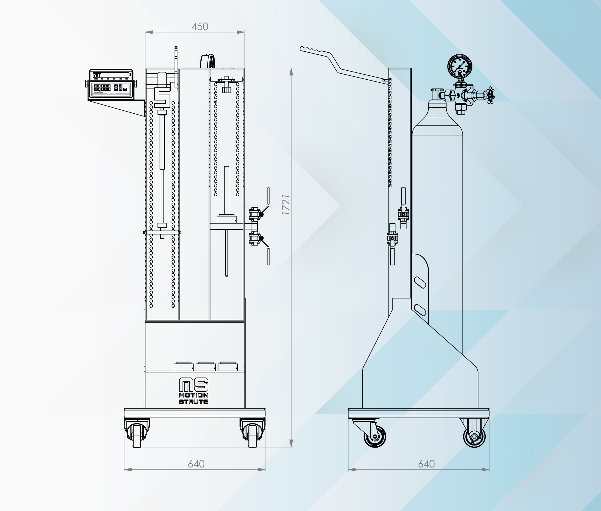 gas springs refill machine dimensions